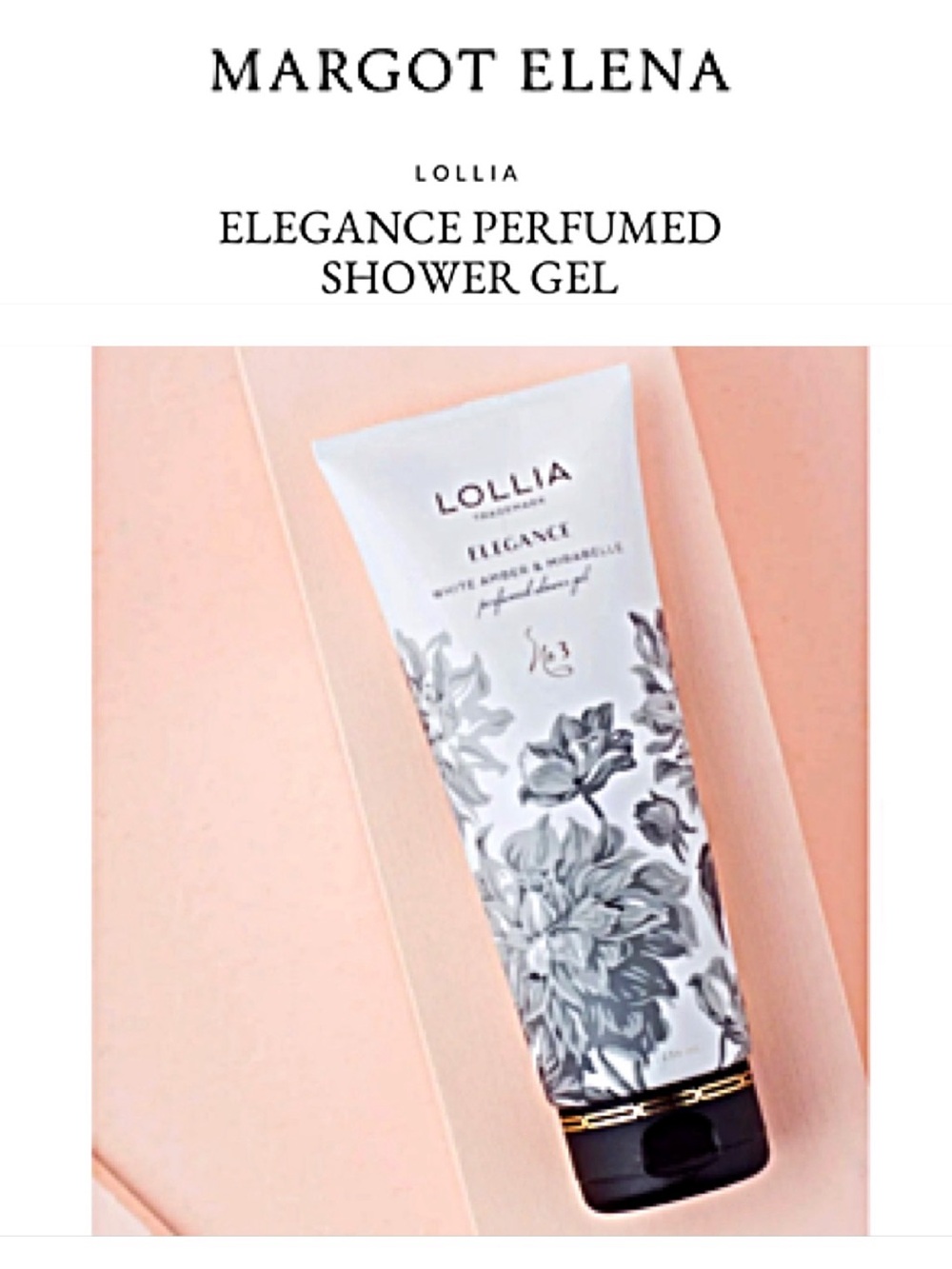 LOLLIA Margot Elena ELEGANCE Perfumed Shower Gel NIB Body Wash FULL SIZE